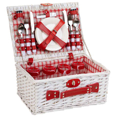 CESTA PICNIC CUADROS ROJOS 4 SERVICIOS LAMONYOS