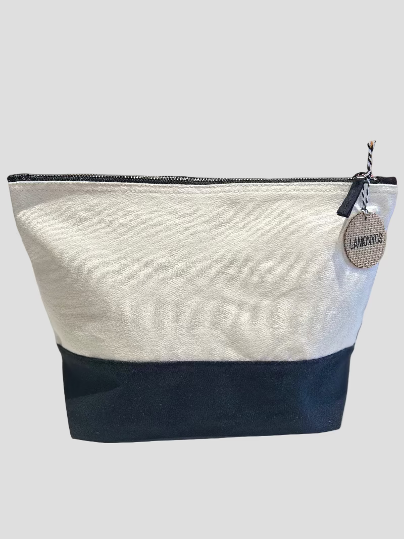 BOLSA ORGANIZADOR  ALGODÓN NATURAL Y NEGRO