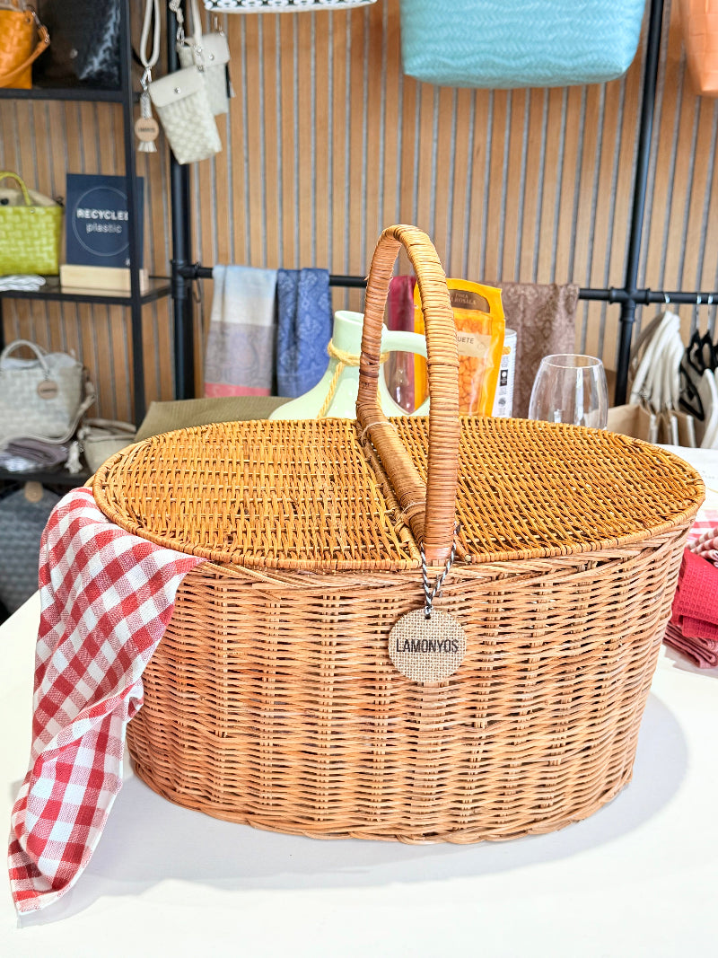 CESTA PICNIC MARRON CON MEDULA CENTRAL LAMONYOS