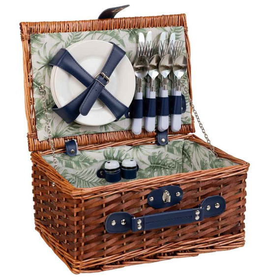CESTA PICNIC PALMERAS VERDE 4 SERVICIOS