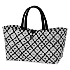 MINI MOTIF BAG SHOPPER BLACK WITH WHITE PATTERN HANDED BY