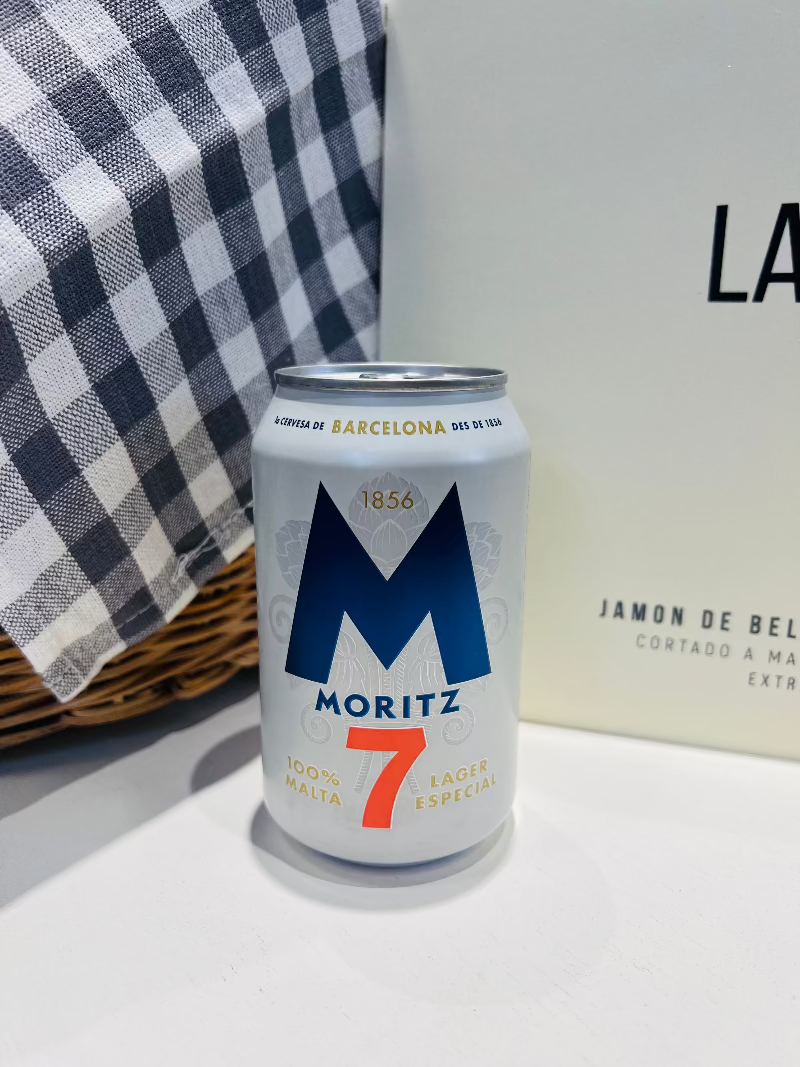 MORITZ 7 CERVEZA RUBIA 100% MALTA LATA