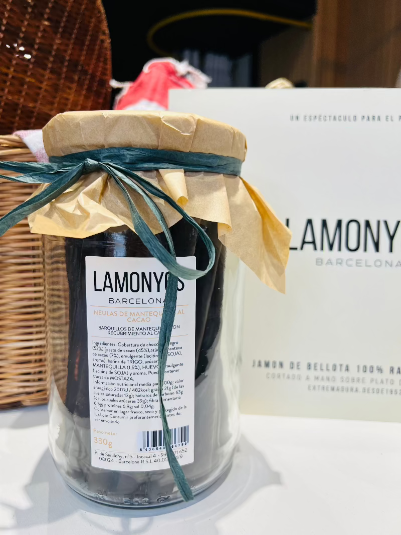 NEULAS DE CHOCOLATE NEGRO BOTE CRISTAL LAMONYOS