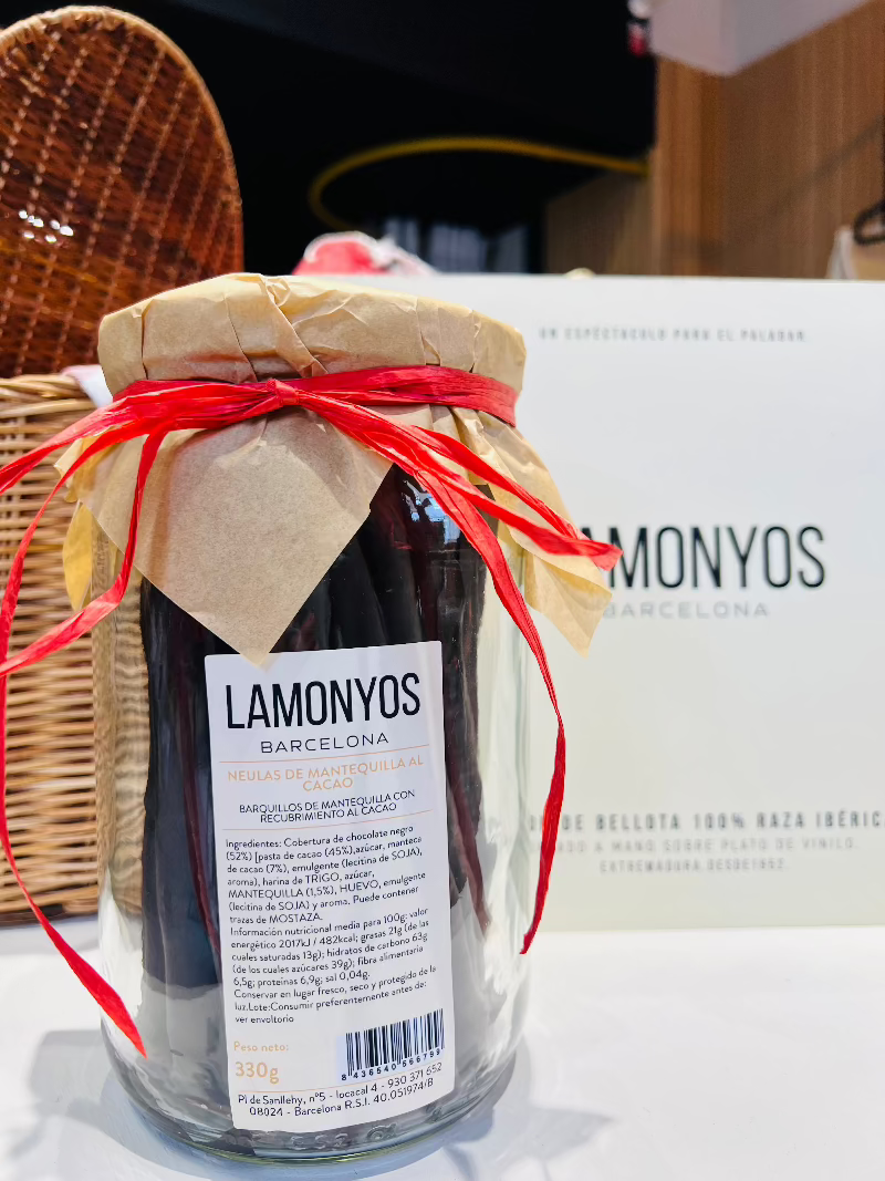 NEULAS DE CHOCOLATE NEGRO BOTE CRISTAL LAMONYOS