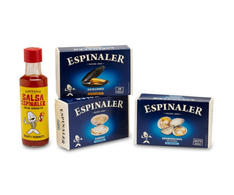 PACK VERMUTILLO: Almejas, mejillones, berberechos y salsa
