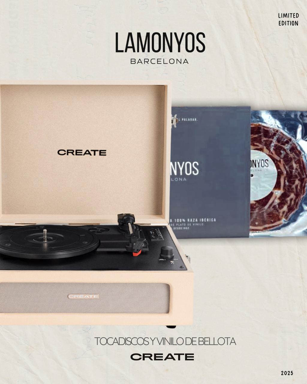 Tocadiscos_CREATE_Vinilo_bellota_Lamonyos_!